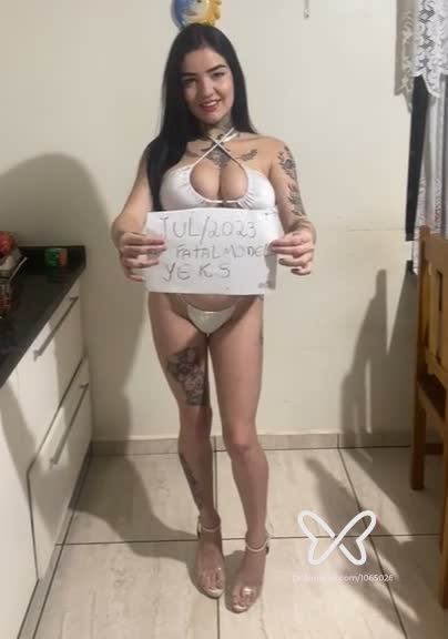 Imagem do vídeo de verificação de Natália Freitas