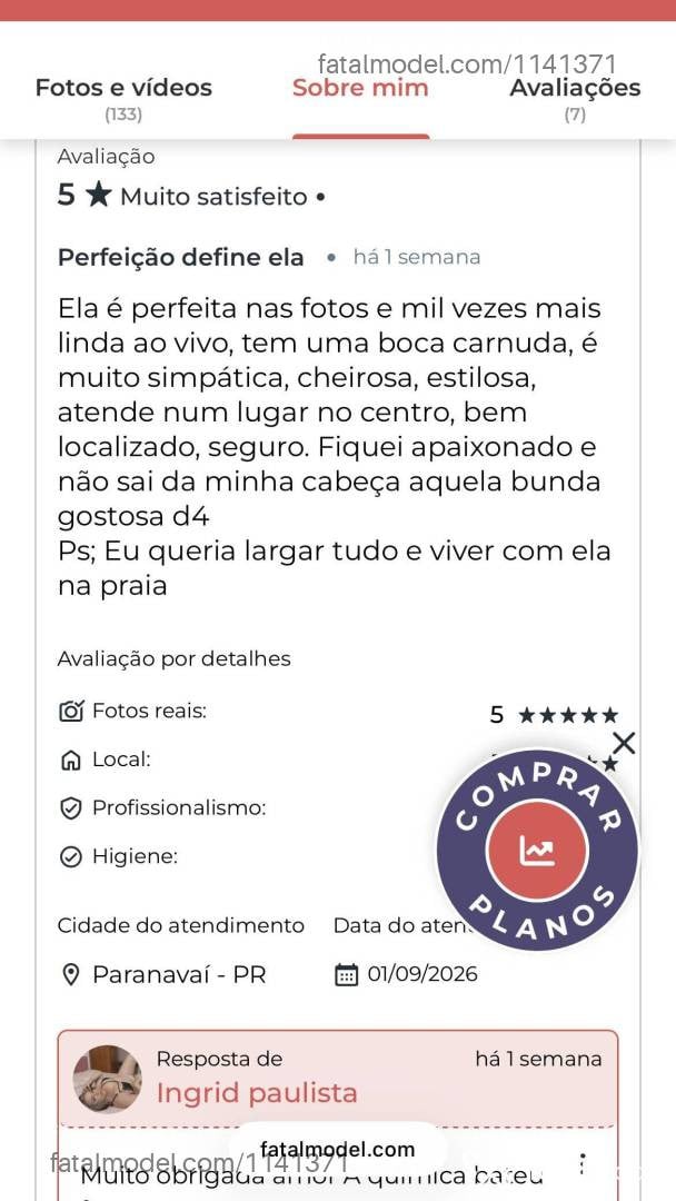 Acompanhante mulher morena (o) de olhos castanhos - Ingrid paulista