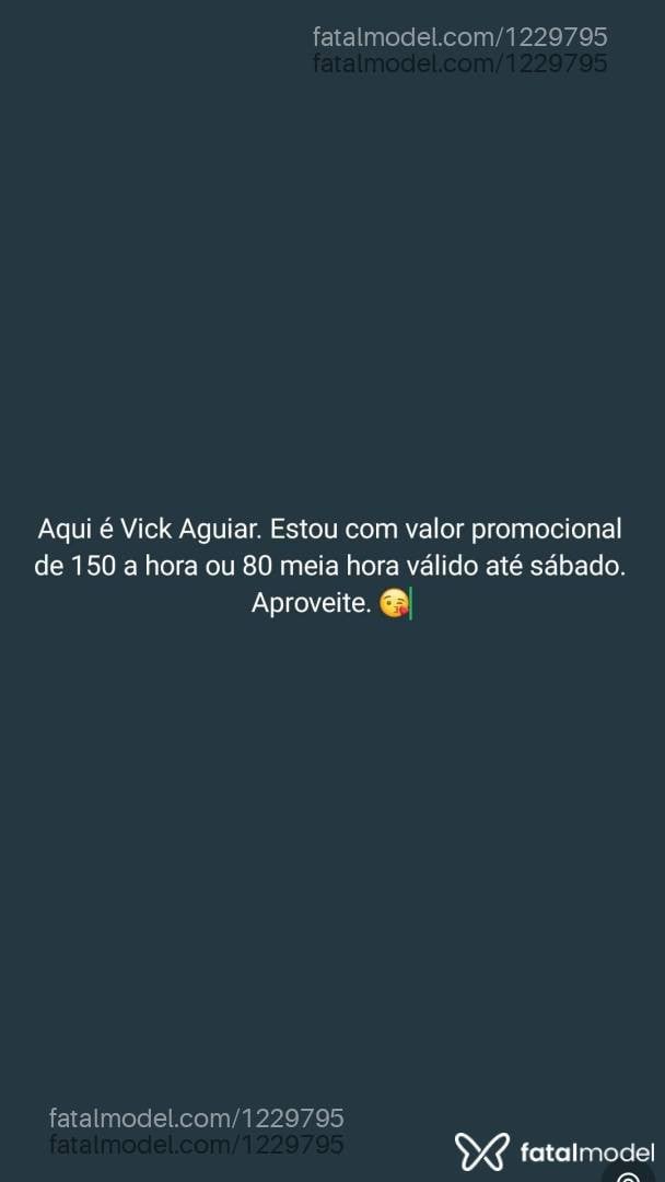 Acompanhante mulher morena (o) de olhos castanhos - Vick Aguiár
