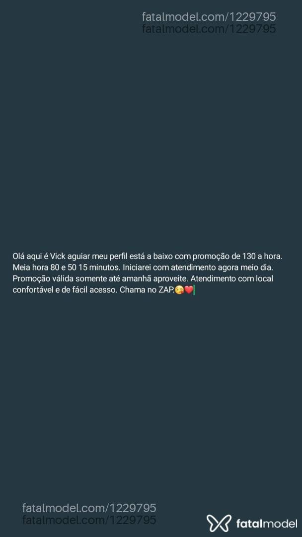 Acompanhante mulher morena (o) de olhos castanhos - Vick Aguiár