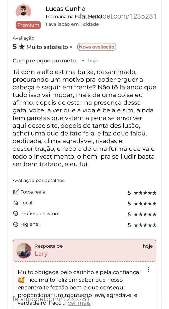 Acompanhante mulher morena (o) de olhos castanhos em Ji-Paraná - Lary