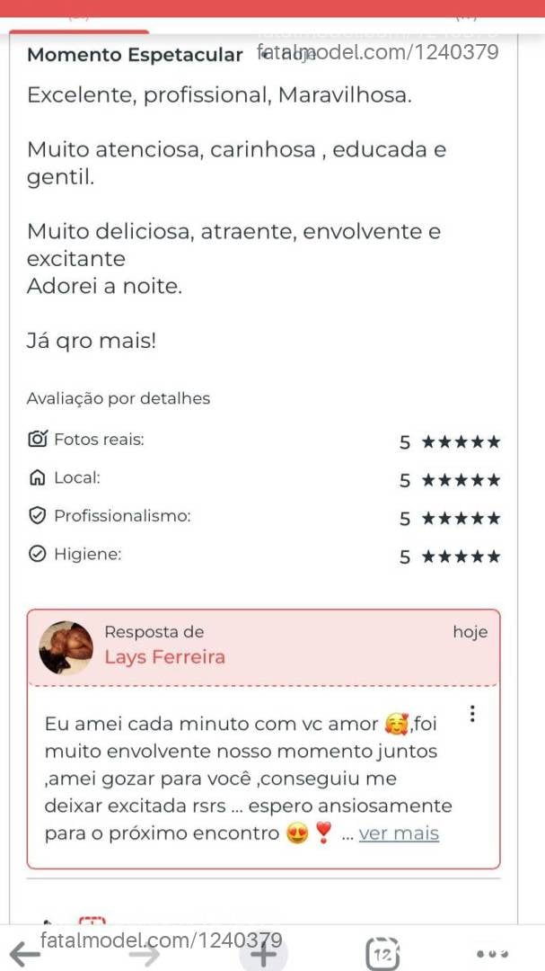 Acompanhante mulher morena (o) de olhos castanhos - Lays Ferreira
