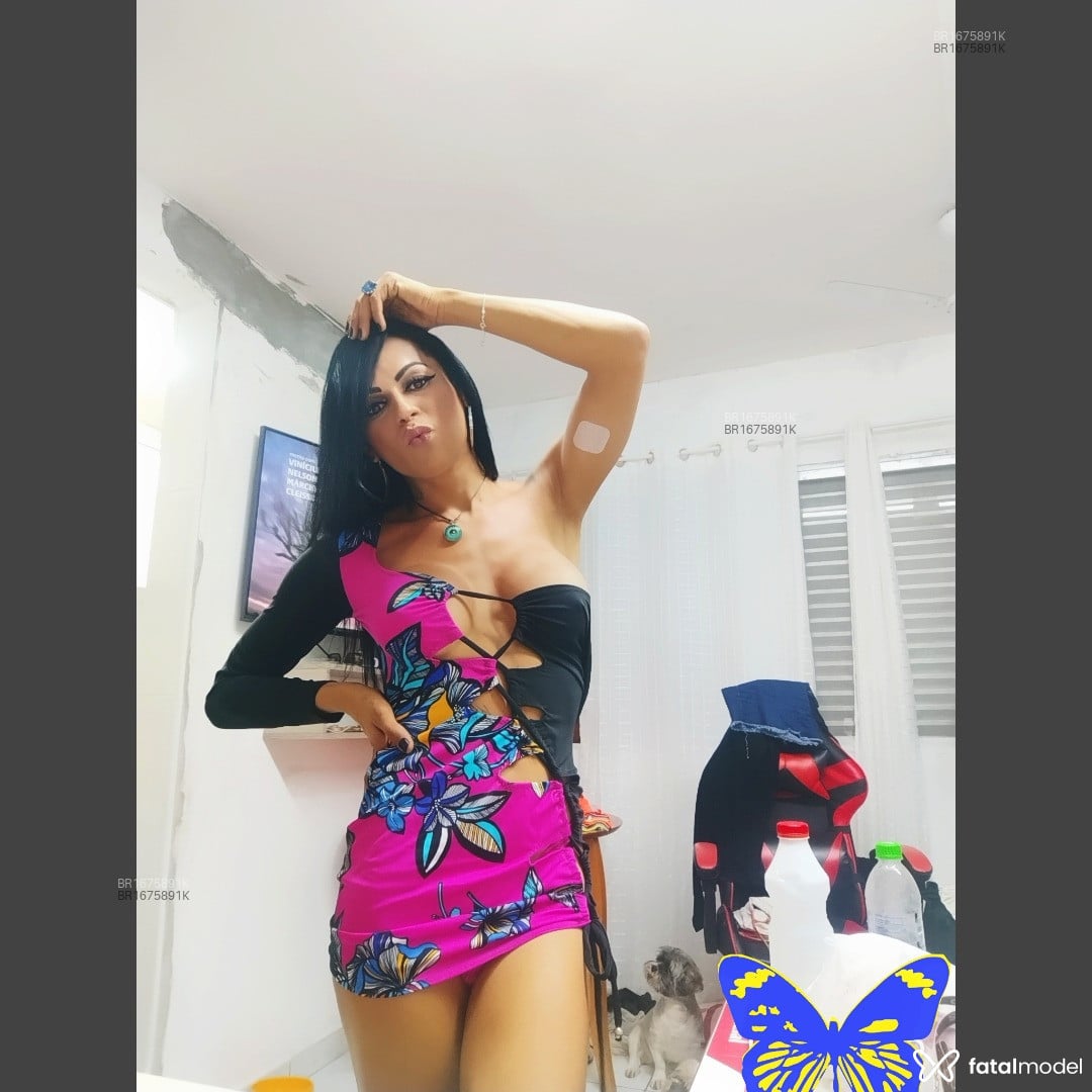 Acompanhante travesti com cabelo castanho de olhos castanhos em São Vicente - Mel atos
