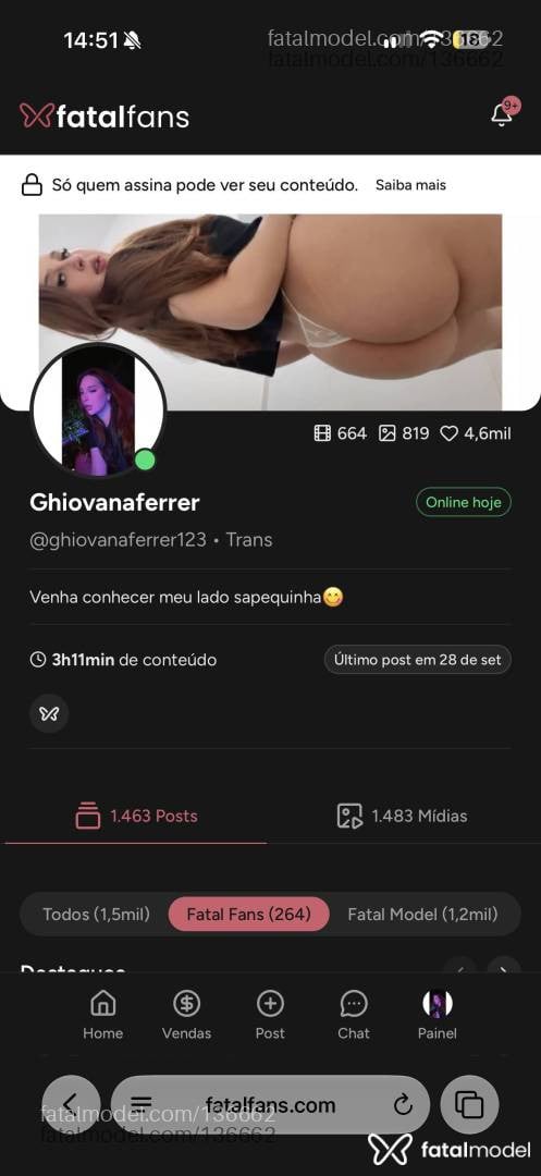 Acompanhante mulher trans com cabelo castanho de olhos castanhos - Ghiovana