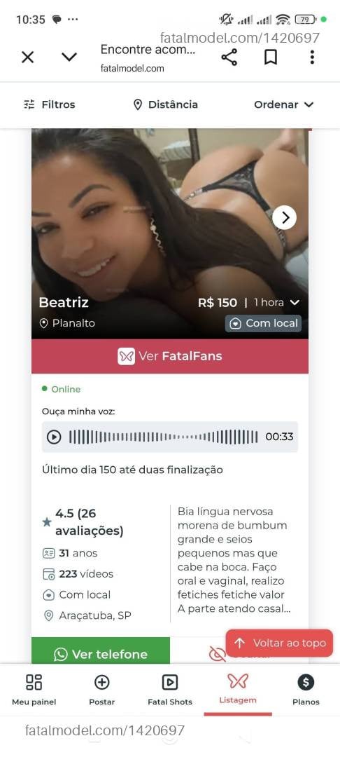 Acompanhante mulher com cabelo castanho de olhos castanhos - Beatriz