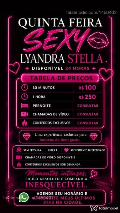 Acompanhante travesti morena (o) de olhos castanhos em Belo Horizonte - Lyandra Stella