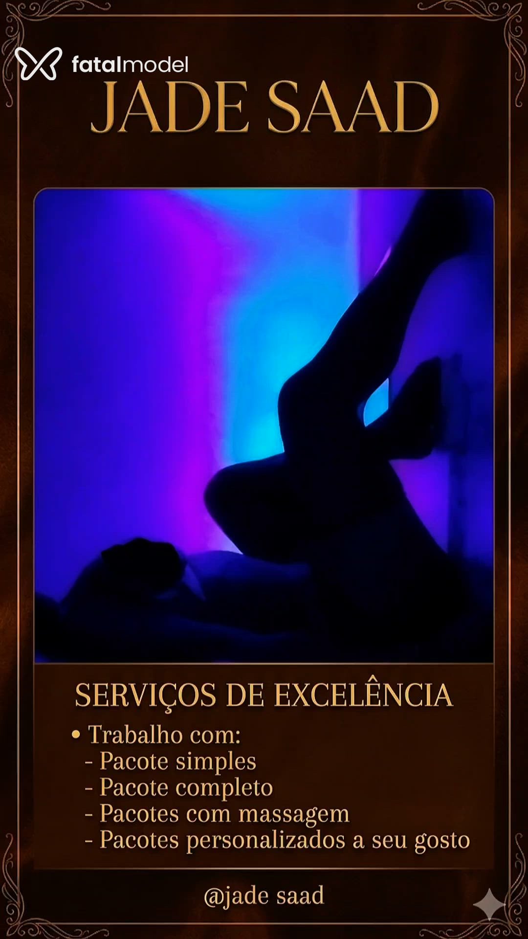 Acompanhante mulher morena (o) de olhos castanhos em Amparo Acompanhante mulher morena (o) de olhos castanhos em Amparo - Jade Saad