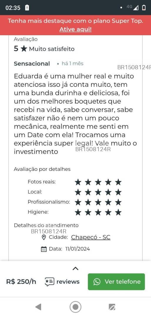 Acompanhante mulher com cabelo castanho de olhos castanhos em Chapecó - Eduarda dos Santos