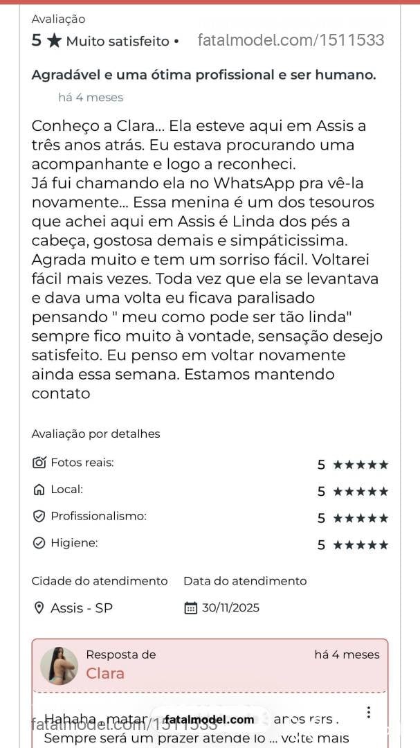Acompanhante mulher com cabelo castanho de olhos castanhos - Clara Acompanhante mulher com cabelo castanho de olhos castanhos - Clara