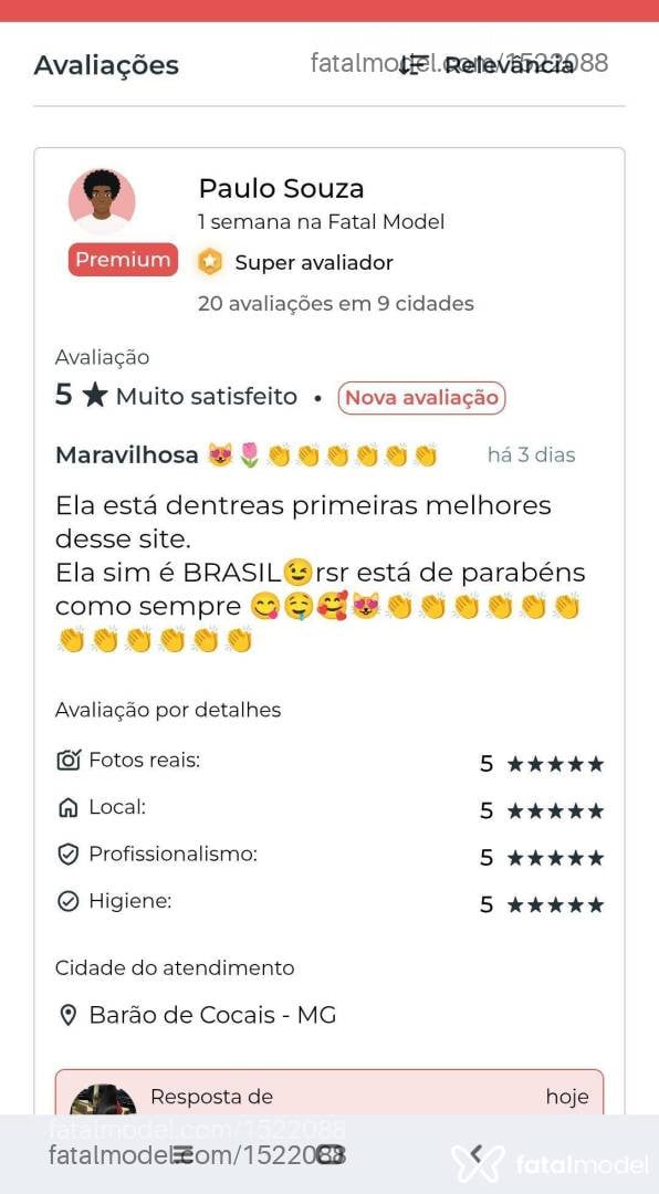 Acompanhante mulher morena (o) de olhos castanhos em Barão de Cocais - Gabriella