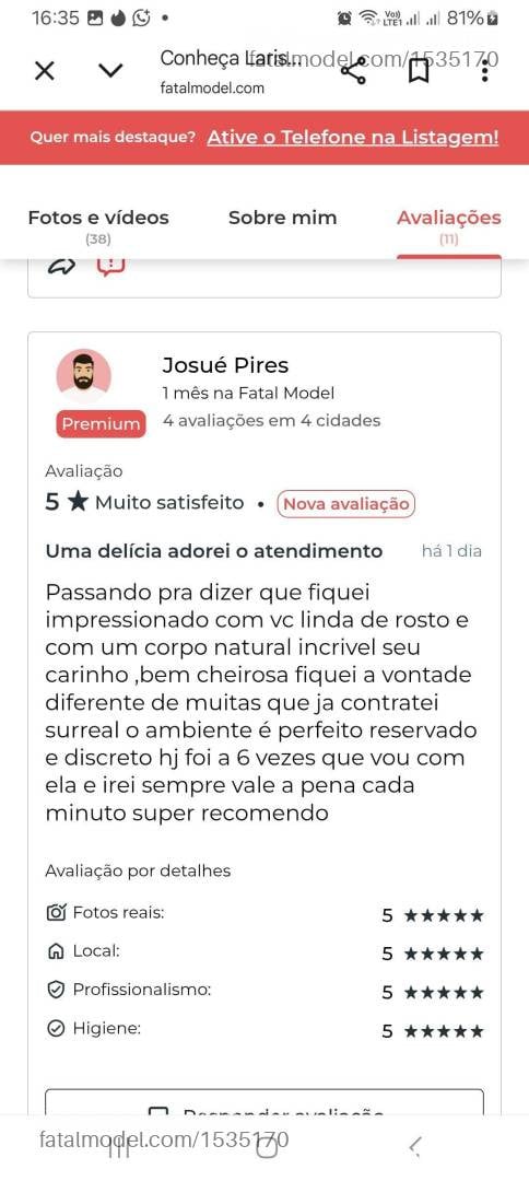 Acompanhante mulher morena (o) de olhos mel - Larissa