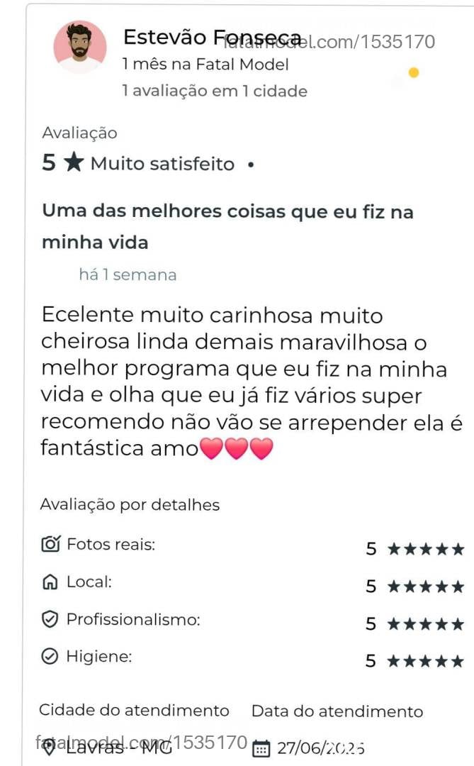 Acompanhante mulher morena (o) de olhos mel em Lavras - Larissa