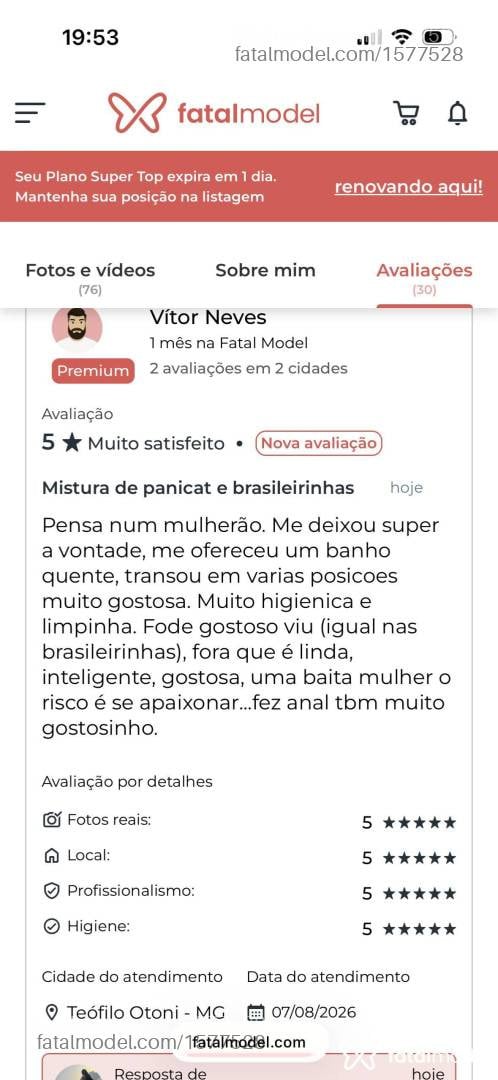 Acompanhante mulher morena (o) de olhos castanhos - Bella