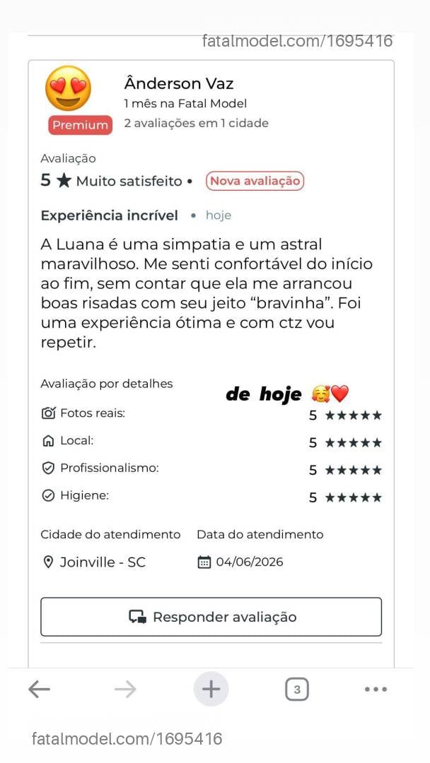 Acompanhante mulher com cabelo castanho de olhos castanhos em Joinville - Luana Oliveira