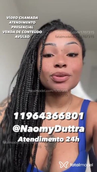 Acompanhante mulher morena (o) de olhos pretos - Naomy Duttra