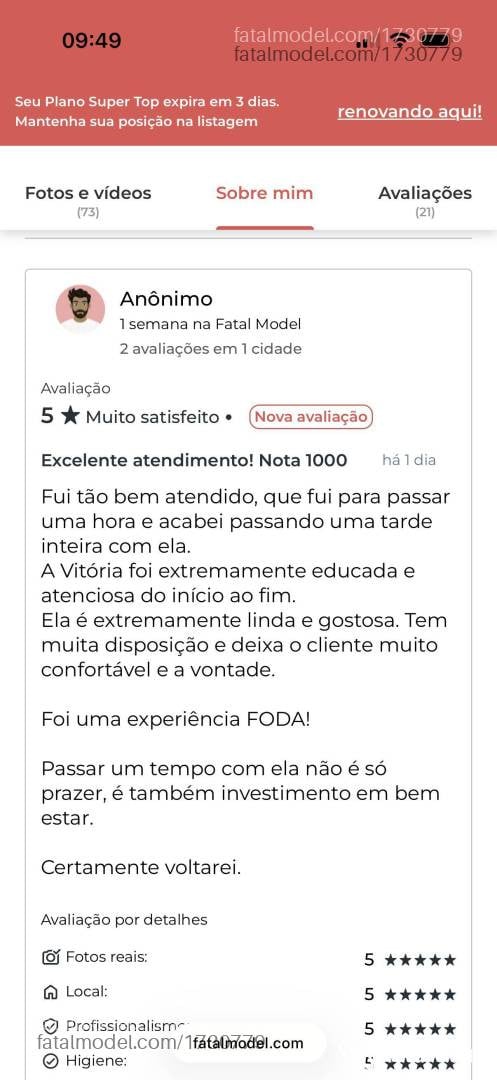 Acompanhante mulher morena (o) de olhos castanhos - Vitória