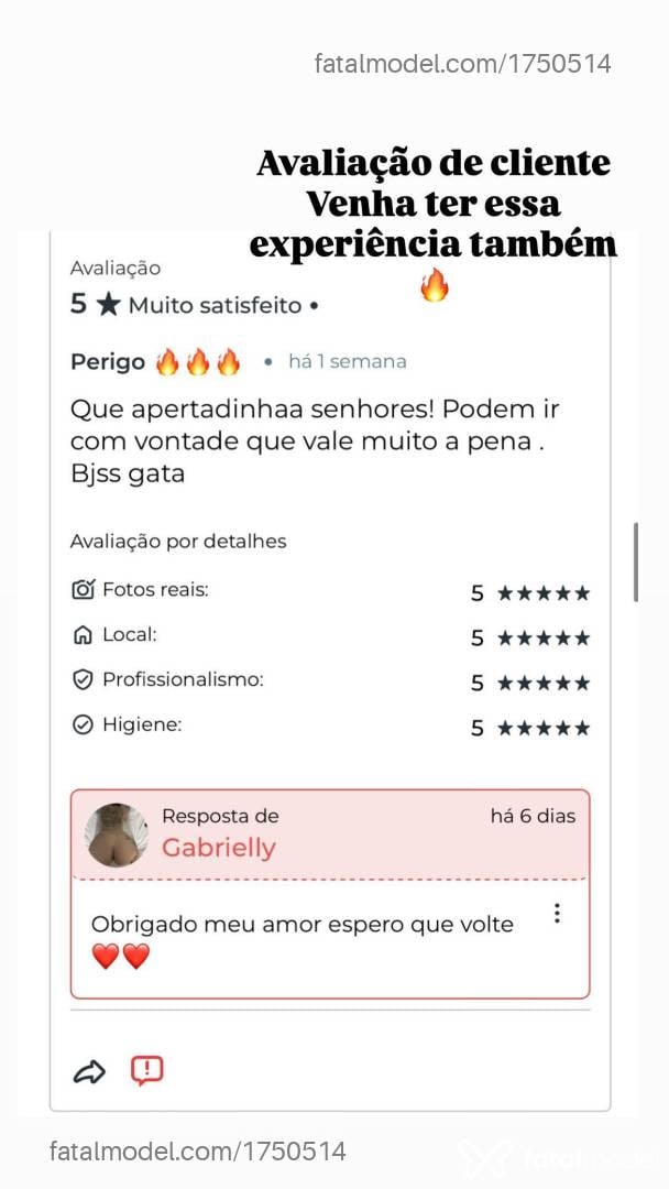Acompanhante mulher morena (o) de olhos castanhos - Gabrielly