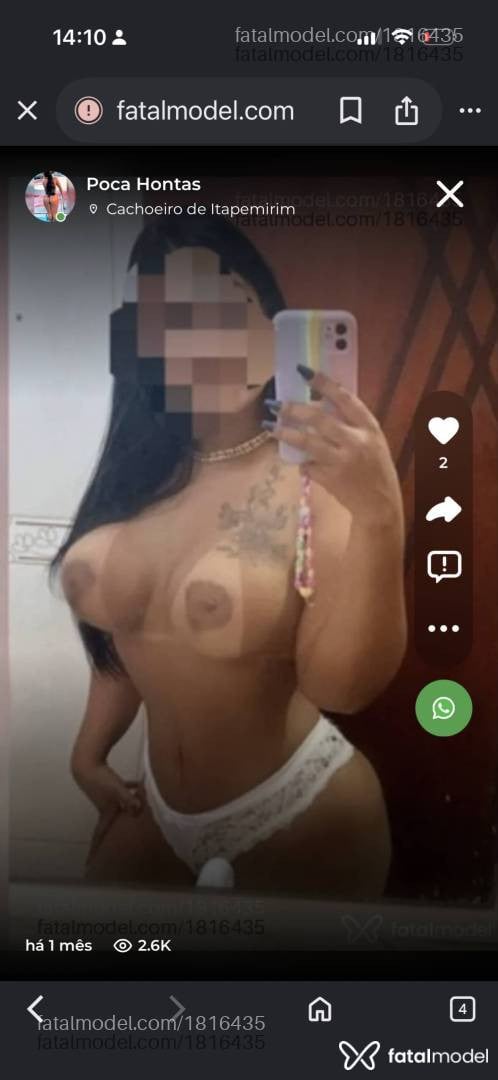 Acompanhante mulher morena (o) de olhos castanhos em Cachoeiro de Itapemirim - Poca Hontas