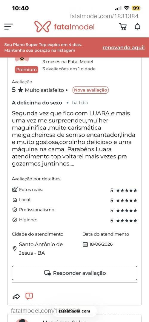 Acompanhante mulher com cabelo castanho de olhos castanhos em Santo Antônio de Jesus - Luara Cerqueira
