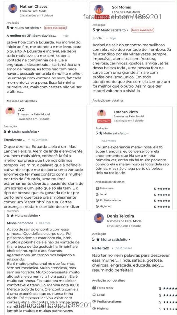 Acompanhante mulher morena (o) de olhos castanhos em Juiz de Fora - Eduarda
