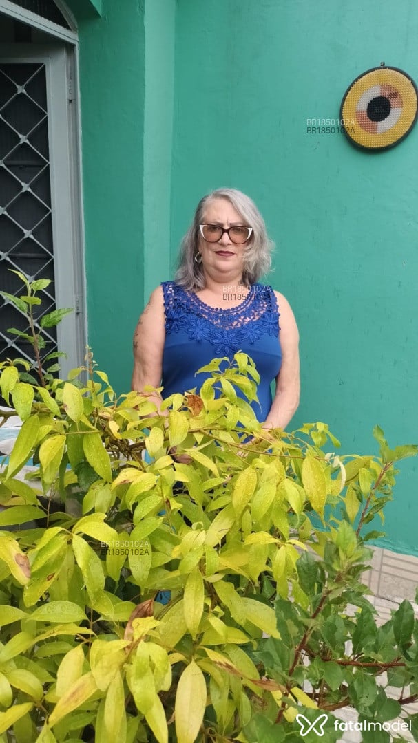 Acompanhante mulher com cabelo grisalho de olhos verdes em Porto Alegre - Cleudete Ficagna