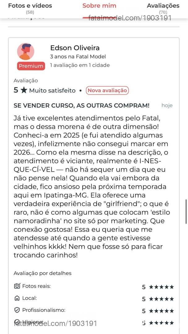 Acompanhante mulher com cabelo castanho de olhos castanhos - Luana