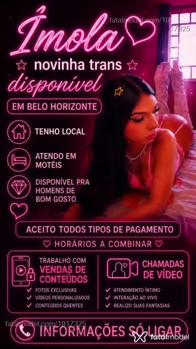 Acompanhante mulher trans com cabelo castanho de olhos castanhos em Belo Horizonte - ímola