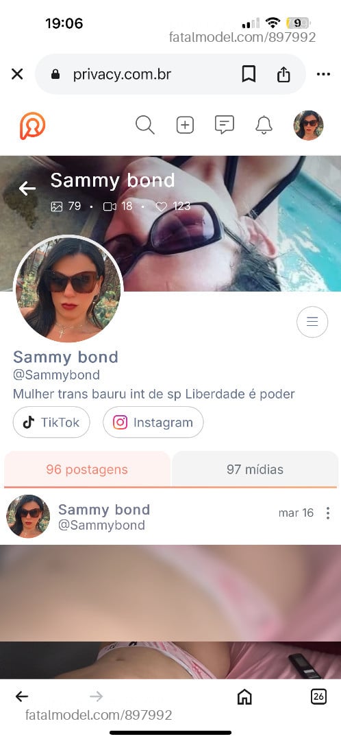 Acompanhante mulher trans com cabelo castanho de olhos castanhos em Bauru - Sammy