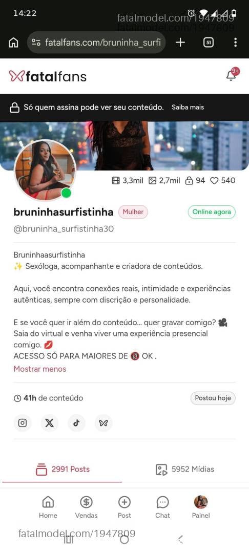 Acompanhante mulher com cabelo castanho de olhos castanhos - Bruninhaasurfis