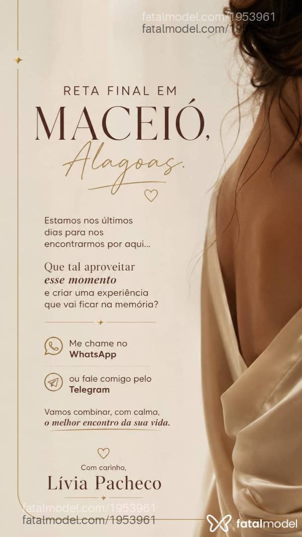 Acompanhante mulher morena (o) de olhos pretos em Maceió - Livia Pacheco