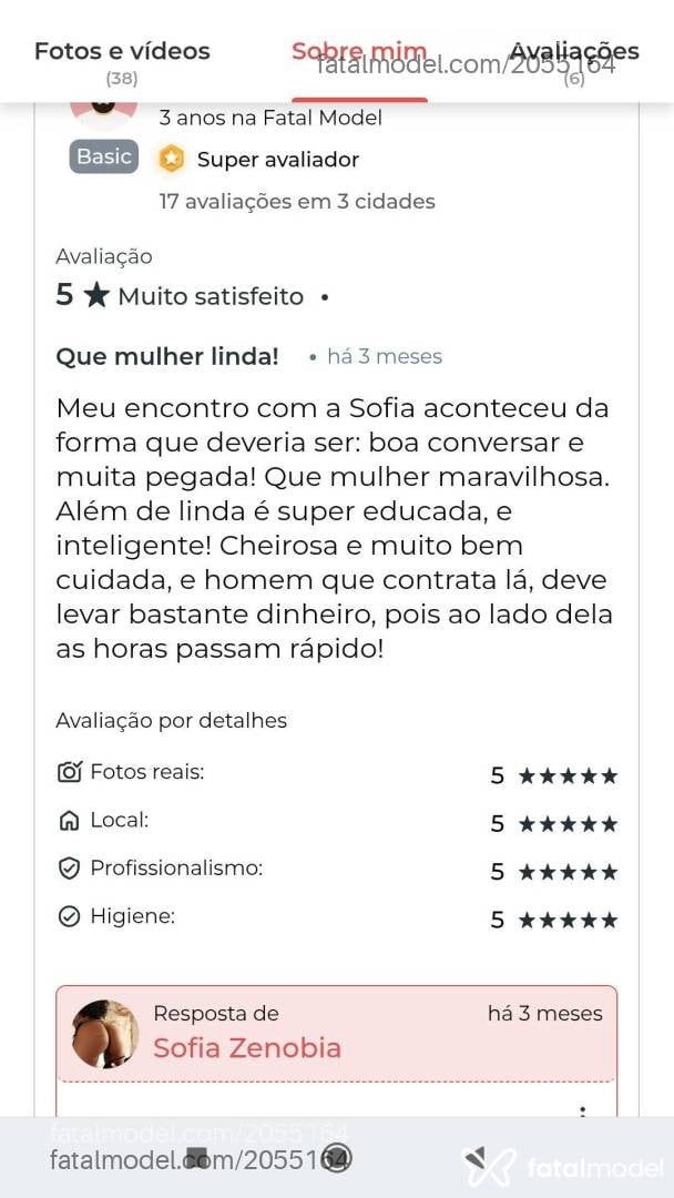 Acompanhante mulher morena (o) de olhos castanhos - Sofia Zenobia