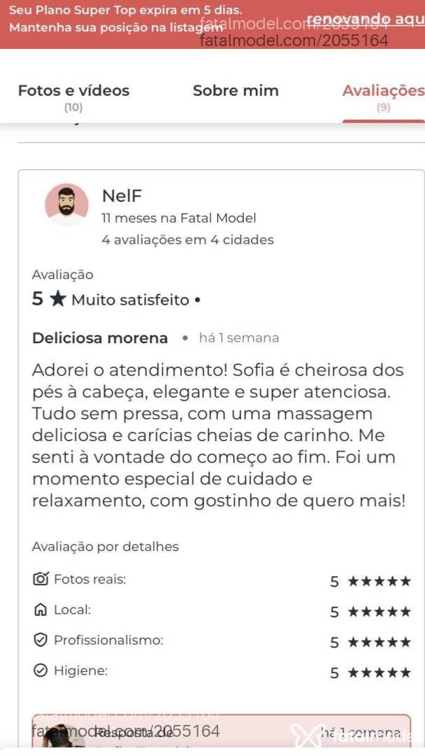 Acompanhante mulher morena (o) de olhos castanhos - Sofia Zenobia
