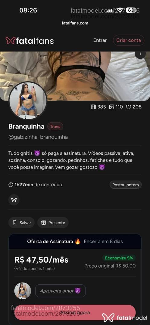 Acompanhante mulher trans com cabelo castanho de olhos castanhos - Gabizinha