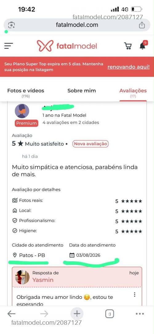 Acompanhante mulher morena (o) de olhos castanhos - Yasmin