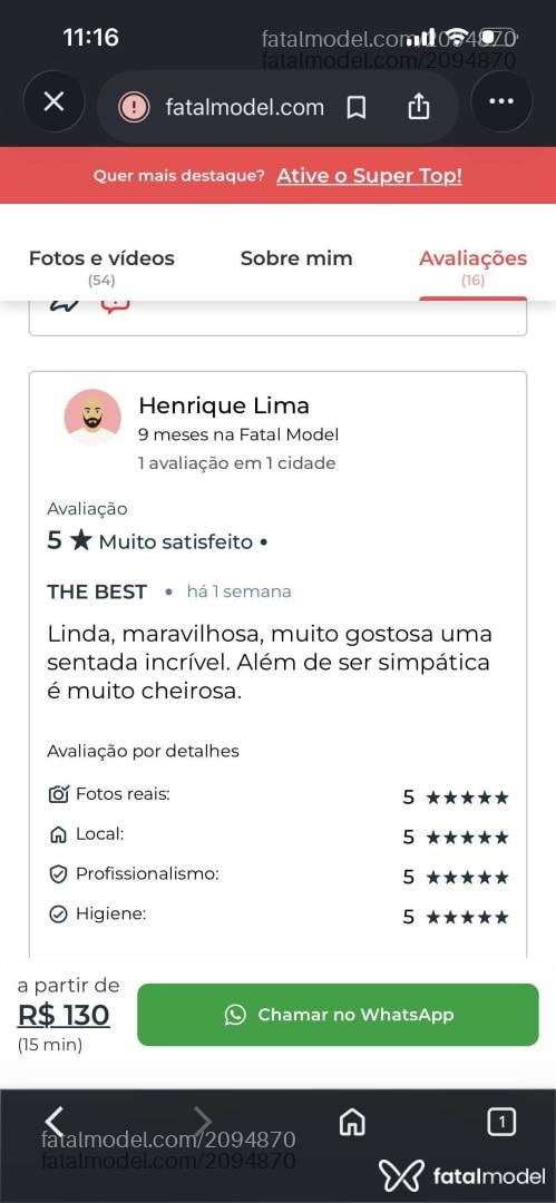 Acompanhante mulher morena (o) de olhos castanhos - Giselle