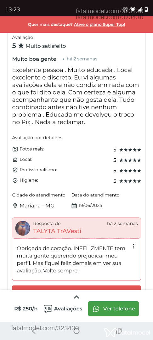 Acompanhante travesti com cabelo castanho de olhos castanhos em Mariana - TALYTA TrAVesti