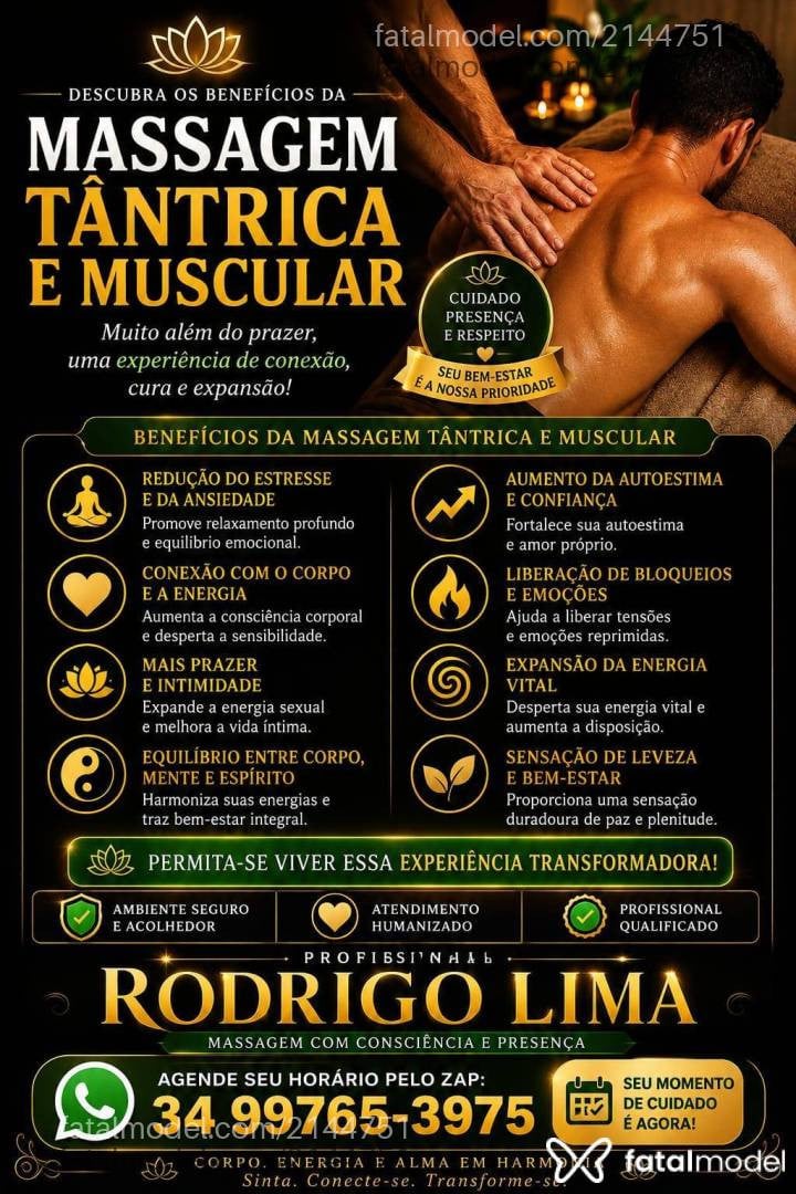 Acompanhante homem com cabelo castanho de olhos castanhos - Rodrigo Lima
