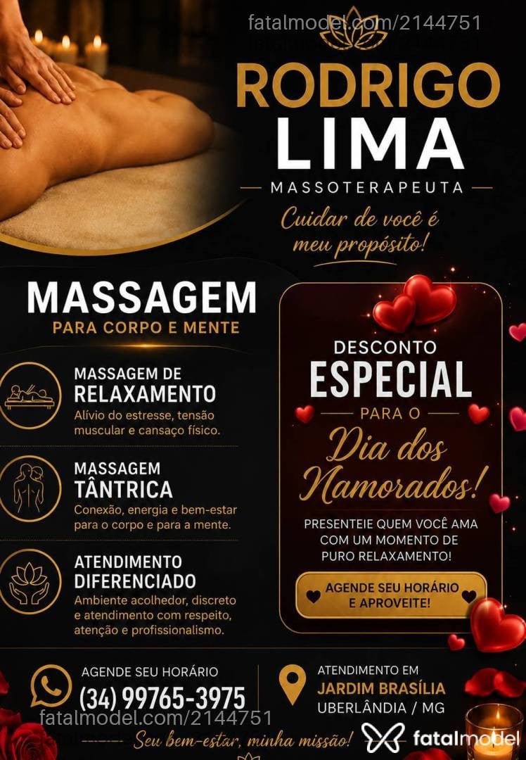 Acompanhante homem com cabelo castanho de olhos castanhos em Uberlândia - Rodrigo Lima