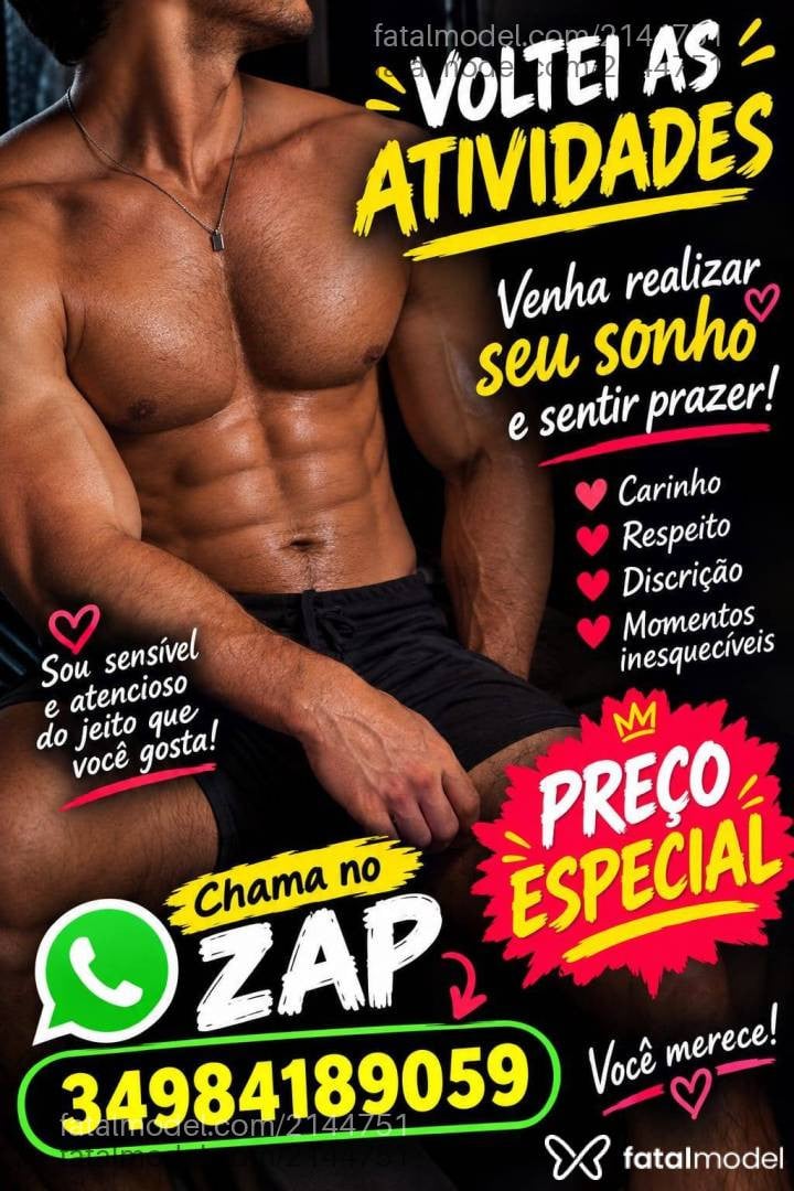 Acompanhante homem com cabelo castanho de olhos castanhos - Rodrigo Lima