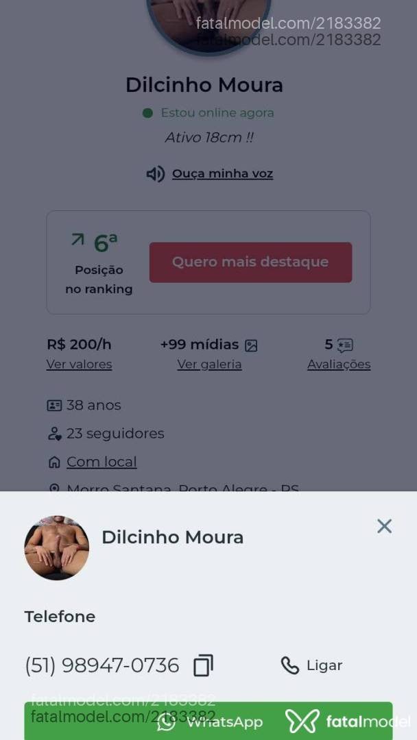 Acompanhante homem morena (o) de olhos castanhos em Porto Alegre - Dilcinho Moura