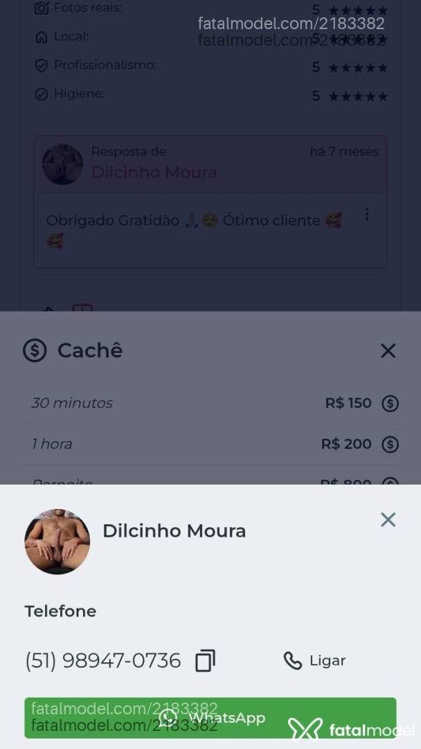Acompanhante homem morena (o) de olhos castanhos - Dilcinho Moura