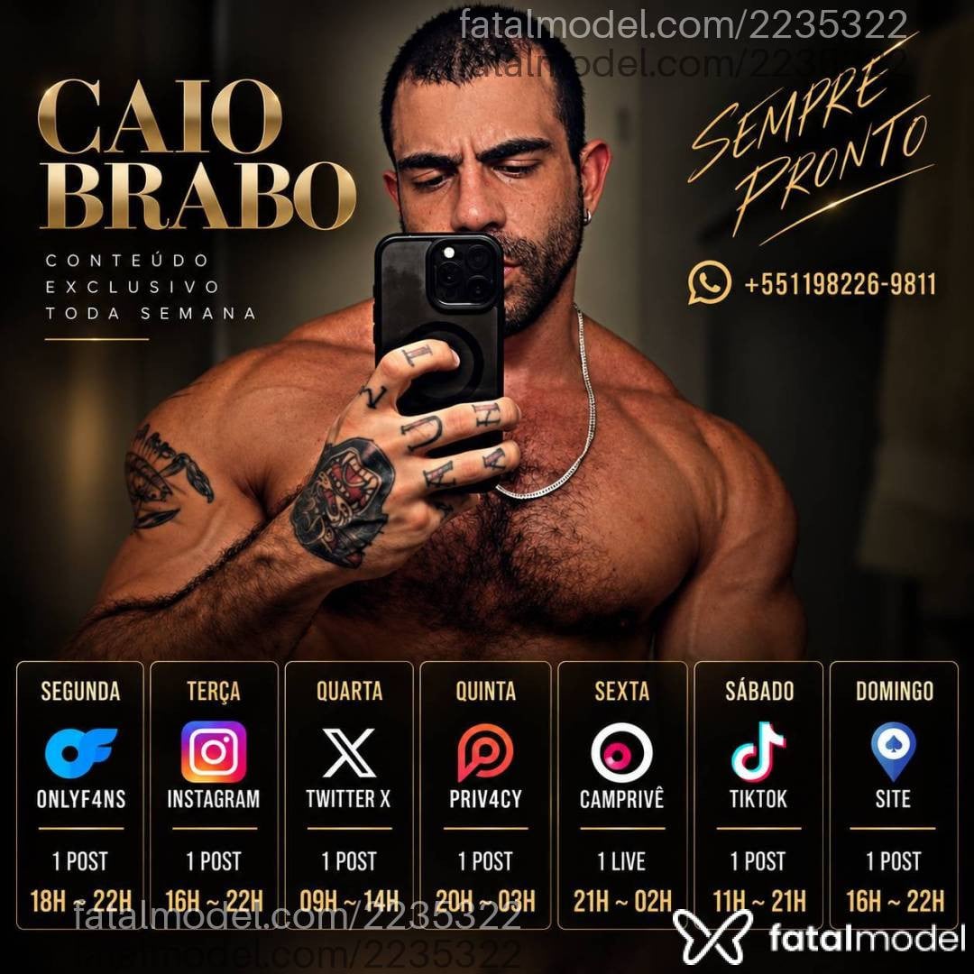 Acompanhante homem morena (o) de olhos mel - Caio Brabo