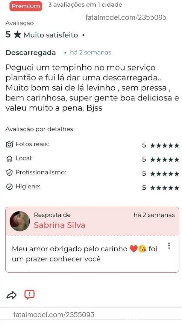 Acompanhante mulher morena (o) de olhos pretos - Sabrina Silva