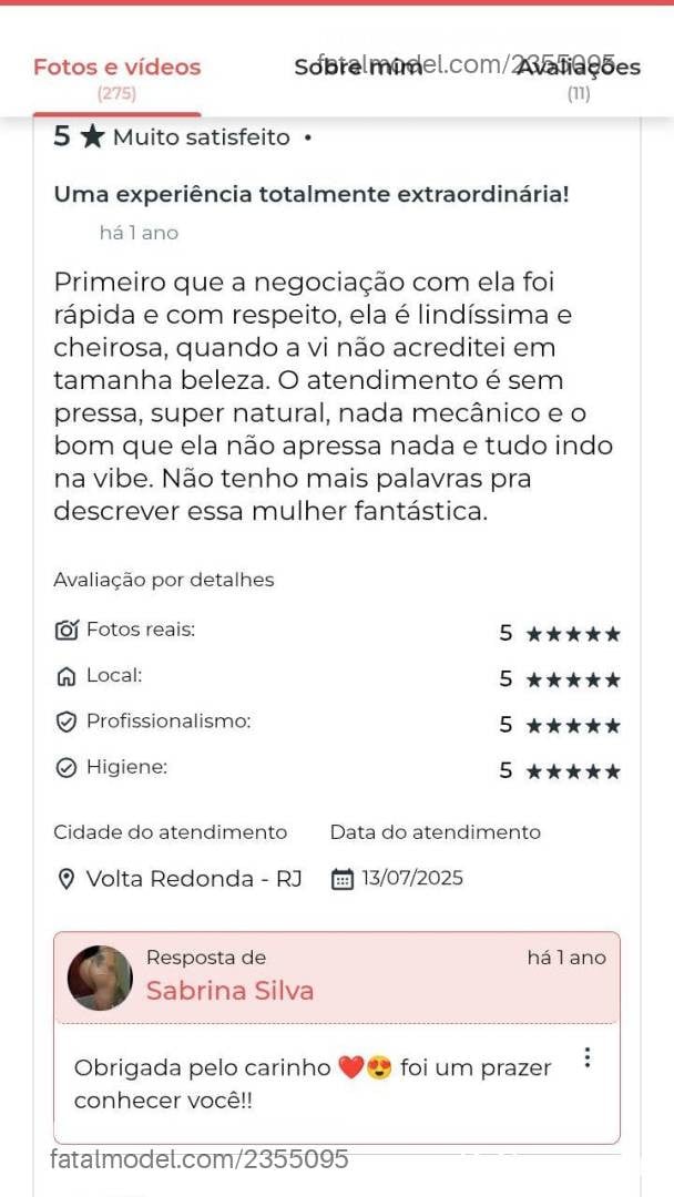 Acompanhante mulher morena (o) de olhos pretos - Sabrina Silva