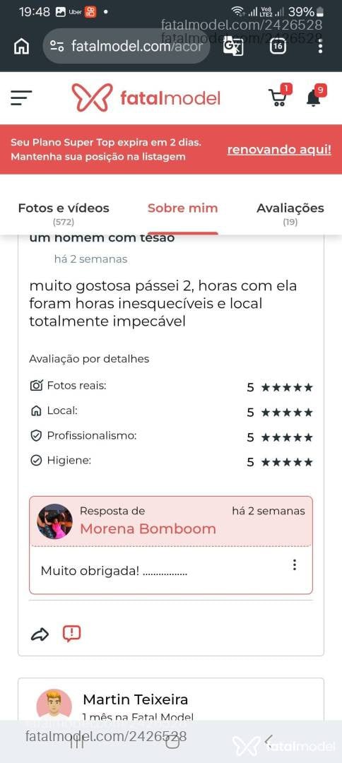 Acompanhante mulher trans com cabelo castanho de olhos castanhos - Morena Bomboom