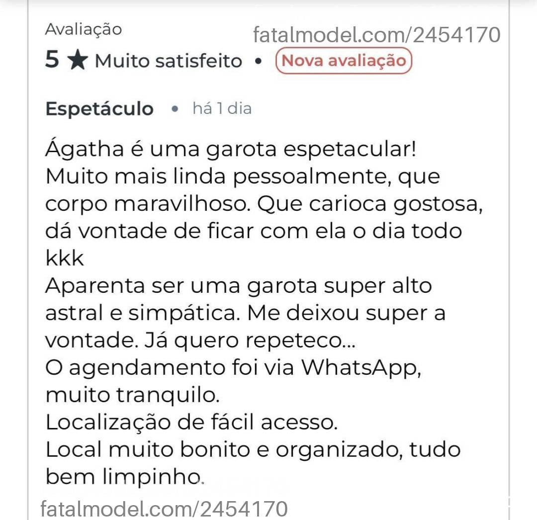 Acompanhante mulher morena (o) de olhos castanhos - Ágatha Nunes Acompanhante mulher morena (o) de olhos castanhos - Ágatha Nunes