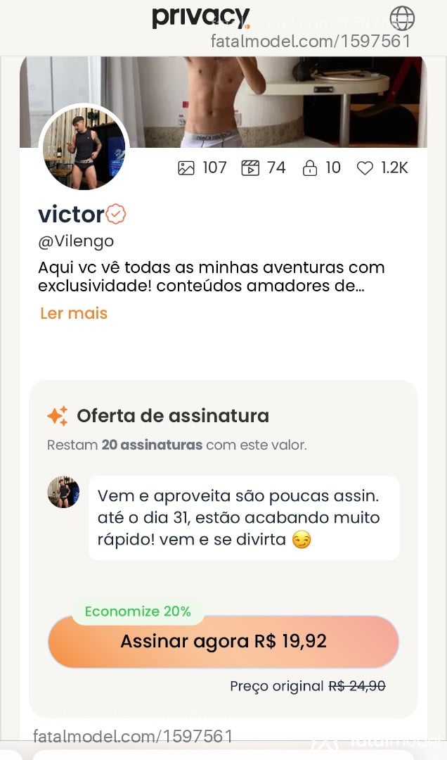 Acompanhante homem morena (o) de olhos castanhos em São Paulo - Victor silva