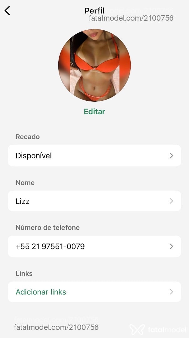 Acompanhante mulher morena (o) de olhos castanhos em Virtual - Lizz Bittencourt