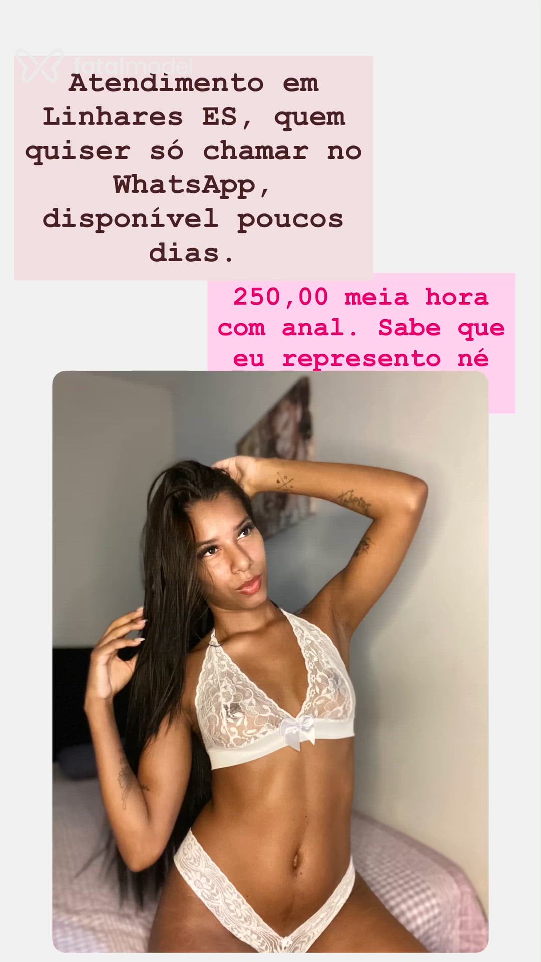 Acompanhante mulher com cabelo castanho de olhos pretos - Lane Ferreira