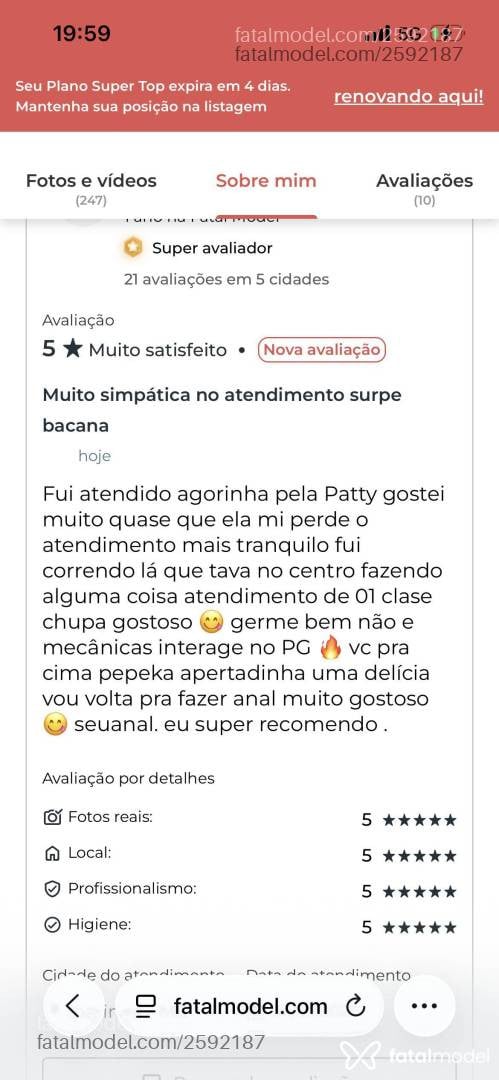 Acompanhante mulher morena (o) de olhos castanhos - Patyy
